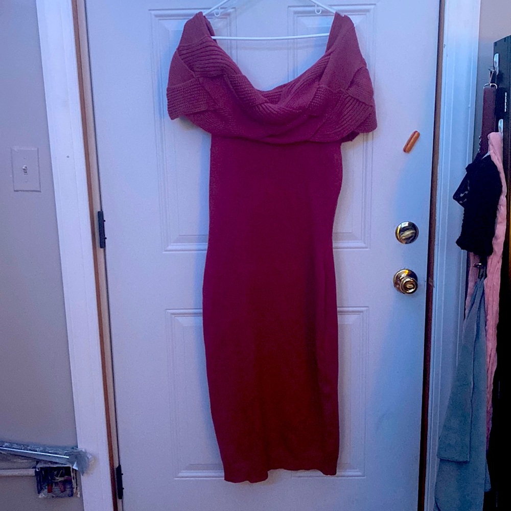 Off the shoulder sweater dress